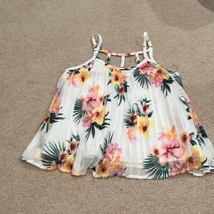 White and flower Abercrombie kids tank top